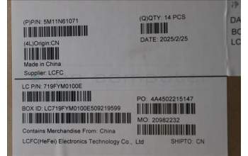 Lenovo 5M11N61071 Lenovo LCD Module, 14\", WUXGA, Touch, Anti-Glare, IPS, 500nit, 100%SRGB, Black, W/FHD RGB+IR Camera