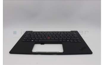 Lenovo 5M11N61121 C-Cover with keyboard, Bulgarian, Deep Black, FingerPrint Reader, WLAN, UK
