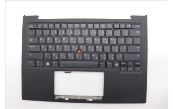 Lenovo 5M11N61206 C-Cover with keyboard, Hebrew, Deep Black, FingerPrint Reader, WWAN, US