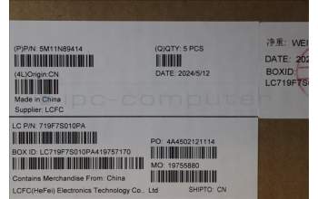 Lenovo 5M11N89414 C-Cover with keyboard,US English Euro,Black,Backlight