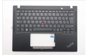 Lenovo 5M11N89418 C-Cover with keyboard, French, Black, Backlight, US