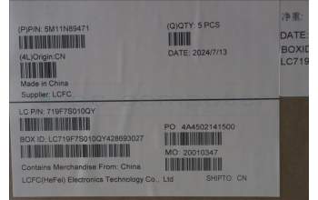 Lenovo 5M11N89471 MECH_ASM BL KB BK MG SWE/FIN LTN