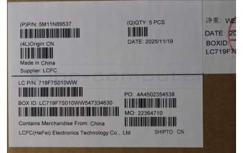 Lenovo 5M11N89537 C-Cover with keyboard, German, Black, Backlight, WWAN, UK