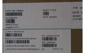 Lenovo 5M11N89850 C-Cover with keyboard, Danish, Black, Backlight, UK