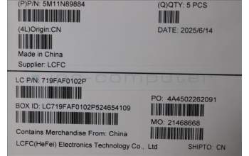 Lenovo 5M11N89884 C-Cover with keyboard, Italian, Black, Backlight, UK