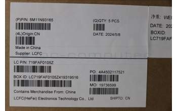 Lenovo 5M11N93165 MECH_ASM BL KB BK WW FRA LTN