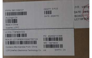 Lenovo 5M11N94127 MECH_ASM FRU KB THAI(SRX)US Bk