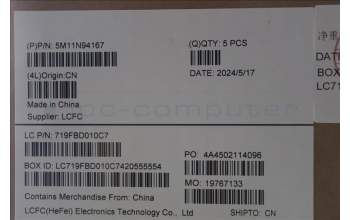 Lenovo 5M11N94167 C-Cover with keyboard, Belgian, Black, Backlight, UK