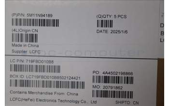 Lenovo 5M11N94189 C-Cover with keyboard, Hungarian, Black, Backlight, UK