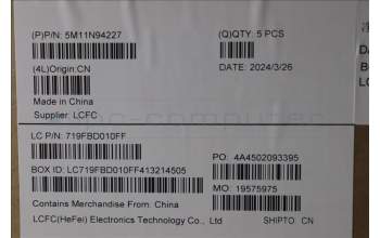 Lenovo 5M11N94227 C-Cover with keyboard, Nordic, Black, Backlight, UK