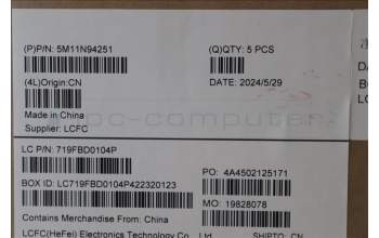 Lenovo 5M11N94251 C-Cover with keyboard, Bulgarian, Black, Backlight, UK