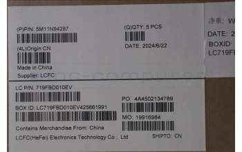 Lenovo 5M11N94287 C-Cover with keyboard, Ukraine, Black, Backlight, US