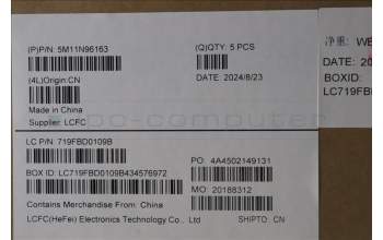 Lenovo 5M11N96163 C-Cover with keyboard, Belgian, Arctic Grey, Backlight, UK