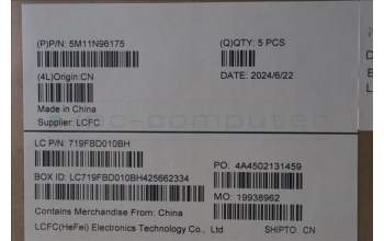 Lenovo 5M11N96175 C-Cover with keyboard, French, Arctic Grey, Backlight, US