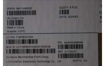 Lenovo 5M11N96582 MECH_ASM FRU KBD CCV UKE (CHY) UK BK