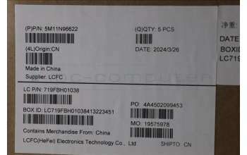 Lenovo 5M11N96622 MECH_ASM FRU KBD CCV ENG BL(LTN) US BK