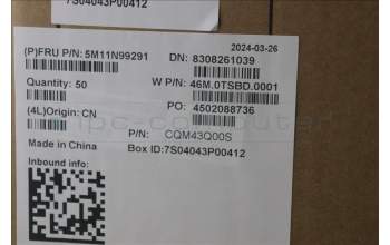 Lenovo 5M11N99291 Power Button,W/Fingerprint Reader,Bracket ASM,Blanc