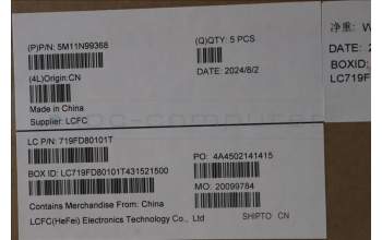 Lenovo 5M11N99368 C-Cover with keyboard, Estonian, Black, Backlight, UK