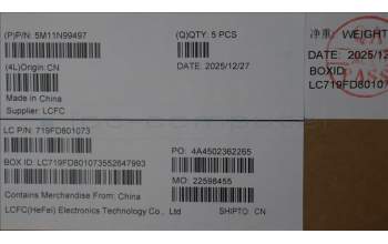 Lenovo 5M11N99497 C-Cover with keyboard, Russian, Black, Backlight, US