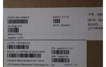 Lenovo 5M11N99570 C-Cover with keyboard, Danish, Black, Backlight, WWAN, UK