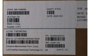 Lenovo 5M11N99584 C-Cover with keyboard, US English Euro, Black, Backlight, WWAN, US