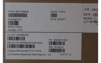 Lenovo 5M11N99586 MECH_ASM BL KB BK WW FRA SRX