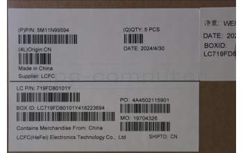 Lenovo 5M11N99594 C-Cover with keyboard, German, Black, Backlight, WWAN, UK