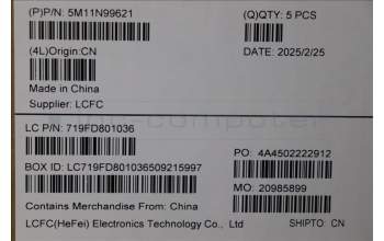 Lenovo 5M11N99621 MECH_ASM BL KB BK WW JPN LTN