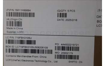 Lenovo 5M11N99884 C-Cover with keyboard, Czech Slovakian, Black, Backlight, UK