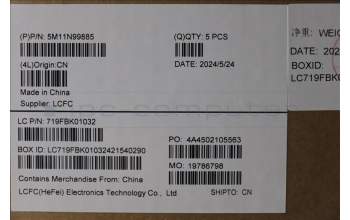 Lenovo 5M11N99885 MECH_ASM FRU KB CCV CZE/SLK BL(LTN)UK BK