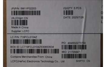 Lenovo 5M11P32203 C-Cover with keyboard, US English Euro, Arctic Grey, US