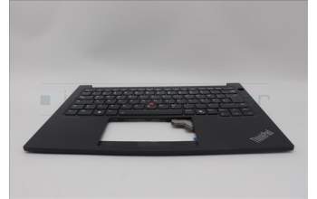 Lenovo 5M11P32355 C-Cover with keyboard, German, Black, Backlight, UK