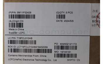 Lenovo 5M11P32428 C-Cover with keyboard, Slovenian, Black, Backlight, UK