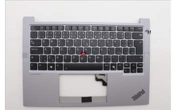 Lenovo 5M11P32689 C-Cover with keyboard, Czech Slovakian, Arctic Grey, Backlight, UK