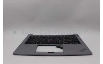 Lenovo 5M11P32689 C-Cover with keyboard, Czech Slovakian, Arctic Grey, Backlight, UK