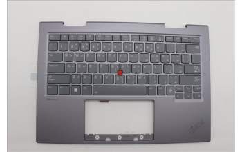 Lenovo 5M11P34959 C-Cover with keyboard, Arabic, Luna Grey, Fingerprint, WLAN, US
