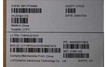 Lenovo 5M11P34968 C-Cover with keyboard, US English Euro, Luna Grey, Fingerprint, WLAN, US