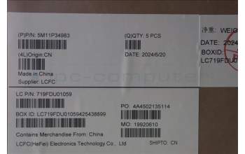 Lenovo 5M11P34983 C-Cover with keyboard, Portuguese, Luna Grey, Fingerprint, WLAN, UK