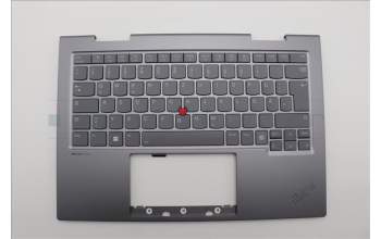 Lenovo 5M11P35008 C-Cover with keyboard, German, Luna Grey, Fingerprint, WLAN, UK