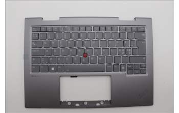 Lenovo 5M11P35019 C-Cover with keyboard, Nordic, Luna Grey, Fingerprint, WLAN, UK