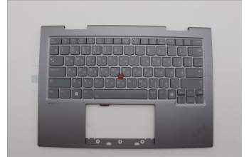 Lenovo 5M11P35021 C-Cover with keyboard, Russian, Luna Grey, Fingerprint, WLAN, US