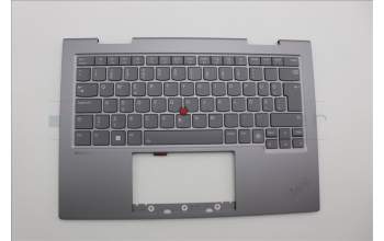 Lenovo 5M11P35041 C-Cover with keyboard, Estonian, Luna Grey, Fingerprint, WWAN, UK