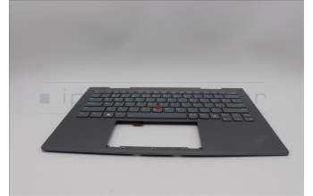 Lenovo 5M11P35042 C-Cover with keyboard, US English Euro, Luna Grey, Fingerprint, WWAN, US