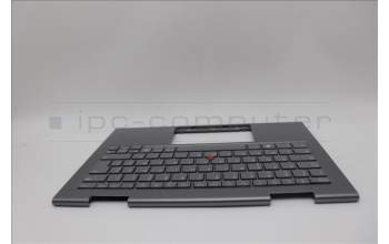 Lenovo 5M11P35080 C-Cover with keyboard, French, Luna Grey, Fingerprint, WWAN, US
