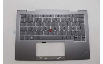 Lenovo 5M11P35085 C-Cover with keyboard, Hungarian, Luna Grey, Fingerprint, WWAN, UK