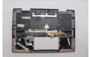 Lenovo 5M11P35086 C-Cover with keyboard, Icelandic, Luna Grey, Fingerprint, WWAN, UK