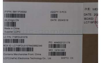 Lenovo 5M11P35092 C-Cover with keyboard, Norwegian, Luna Grey, Fingerprint, WWAN, UK