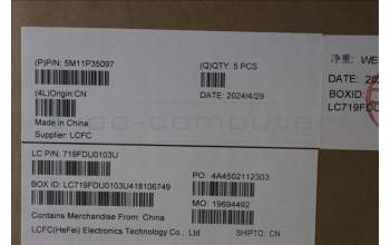 Lenovo 5M11P35097 C-Cover with keyboard, Spanish, Luna Grey, Fingerprint, WWAN, UK