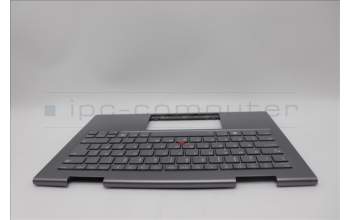 Lenovo 5M11P35098 C-Cover with keyboard, Swedish/Finnish, Luna Grey, Fingerprint, WWAN, UK
