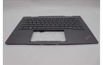 Lenovo 5M11P35105 C-Cover with keyboard, Ukraine, Luna Grey, Fingerprint, WWAN, US